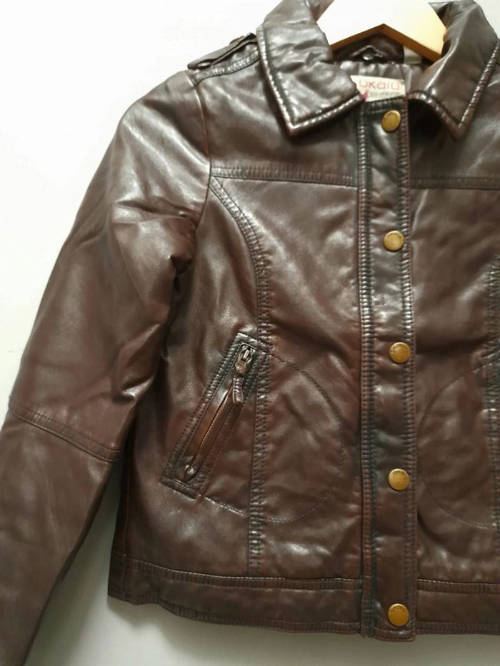 Veste simili cuir fille - photo numéro 3