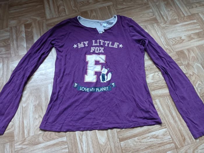 T-shirt manches longues fille Okaïdi taille 12 ans en très bon état - photo numéro 3