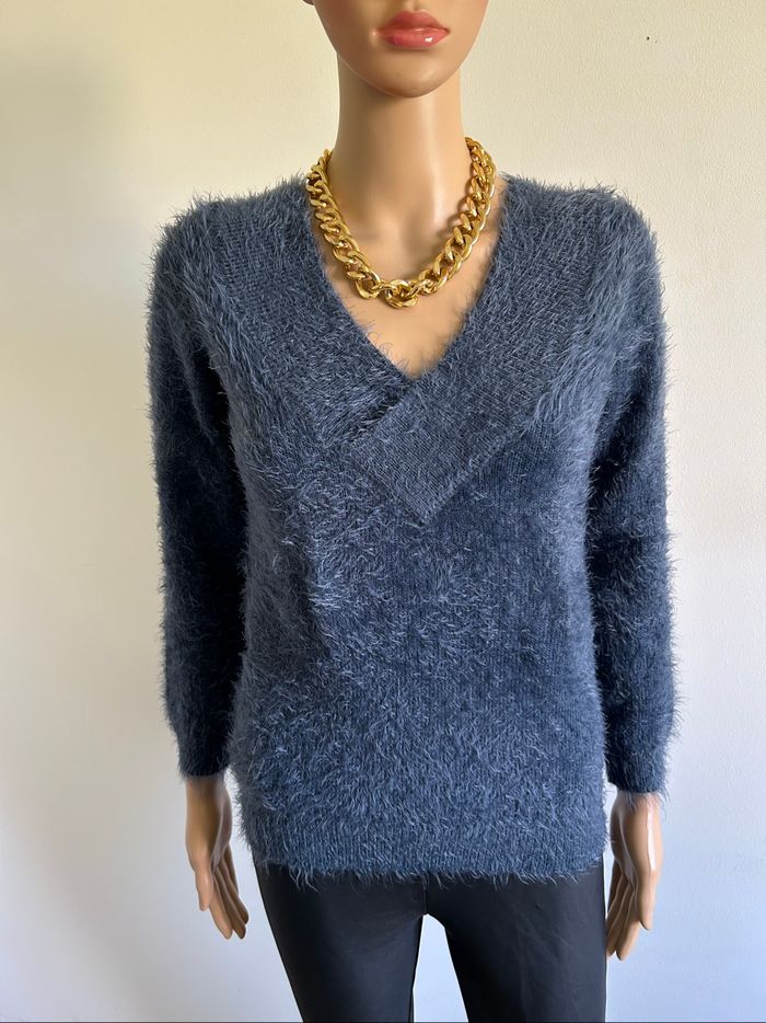 Pull bleu tout doux à manches longues Morgan taille M comme neuf