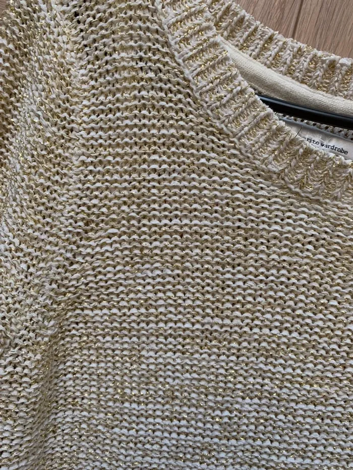 Pull only beige et doré - photo numéro 2