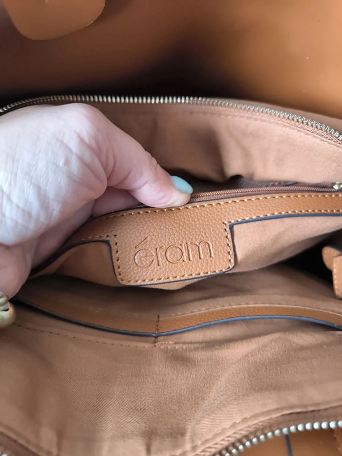 Sac cabas 3 compartiments camel eram neuf - photo numéro 8