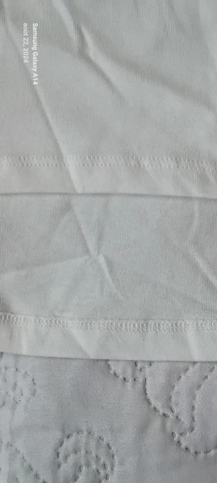 Tee-shirt long motif feuilles et texte brodé crème neuf fille 10 ans vert baudet - photo numéro 15