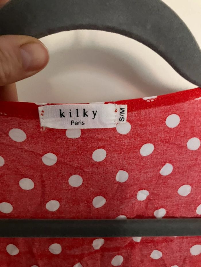 Combishort fluide à pois style rétro noué devant - photo numéro 5