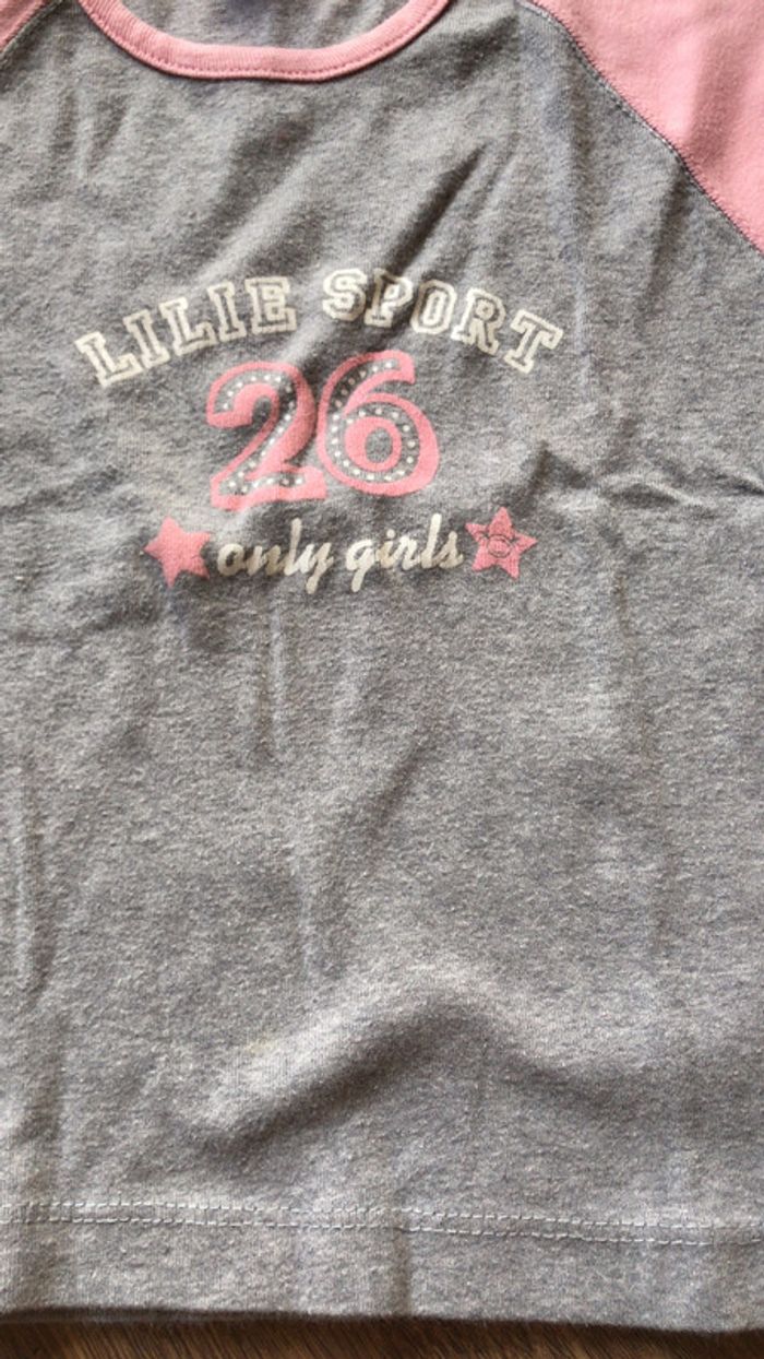 Tee-shirt gris et rose 4 ans - photo numéro 2