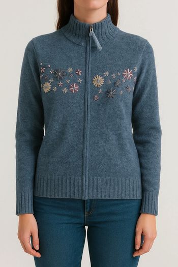 Polaire violette avec fleurs brodées | Columbia | M
