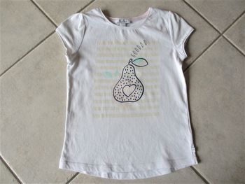 T-shirt manches courtes Okaïdi – 8 ans (motif poire)