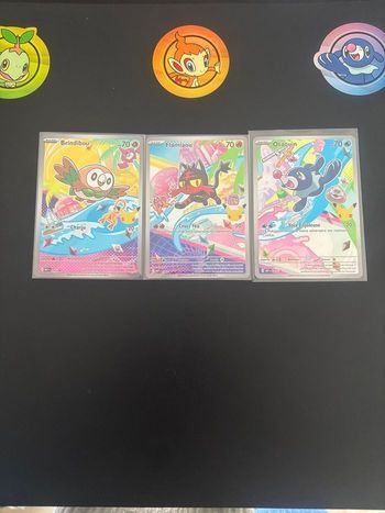 Lot 3 Cartes Pokémon Promo - Starters Alola - État Neuf