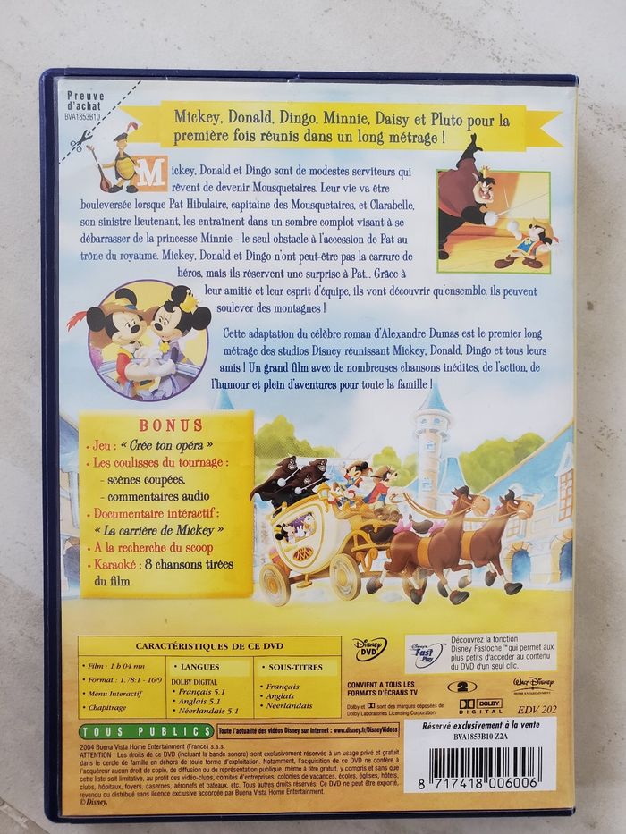 DVD Les trois mousquetaires Walt Disney classique - photo numéro 3