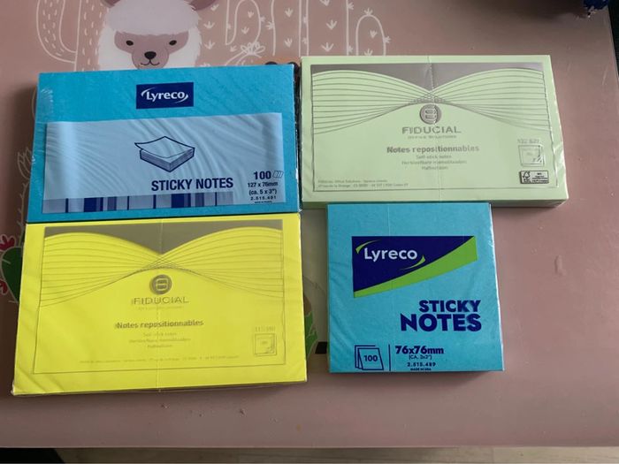 Lot de 4 paquets de post-it
