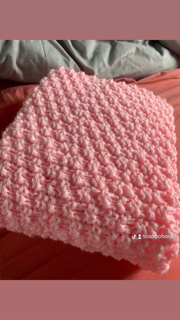 Couverture bébé rose sur commande