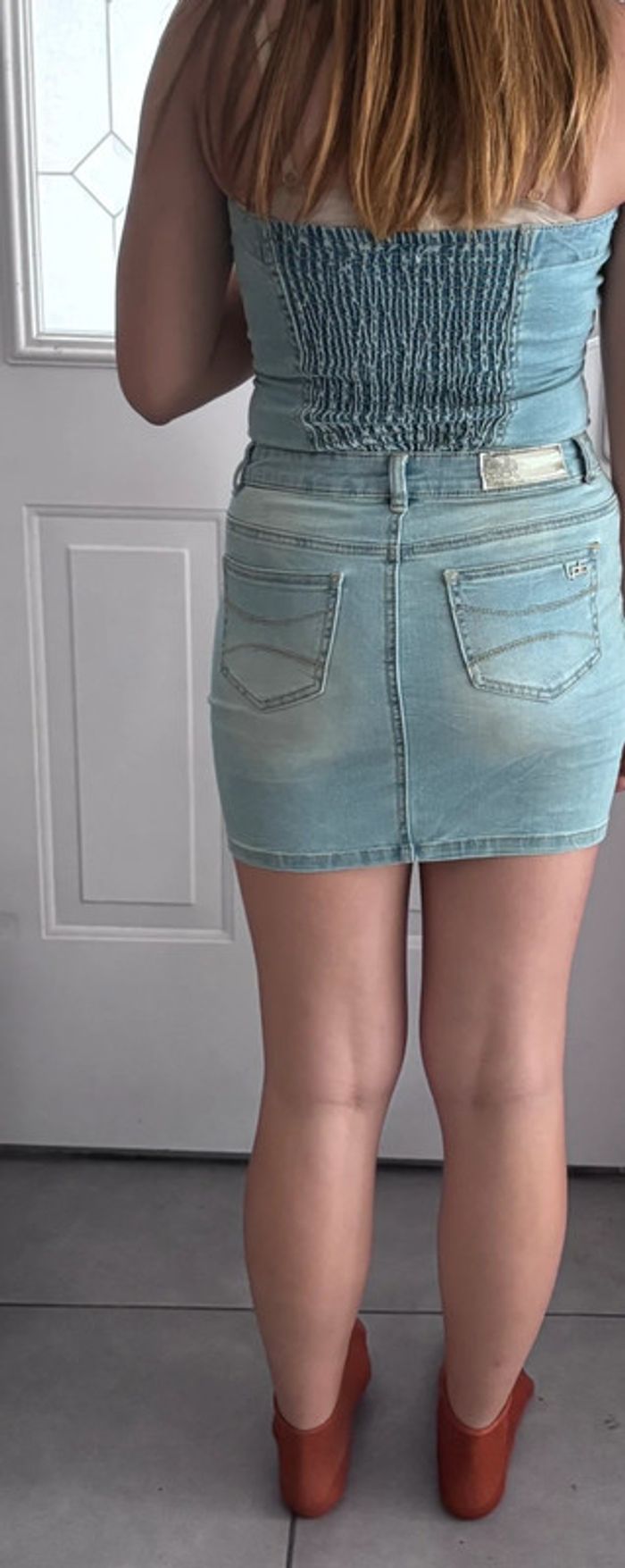 Robe bustier en jean marque LPB taille s / 36 - photo numéro 6