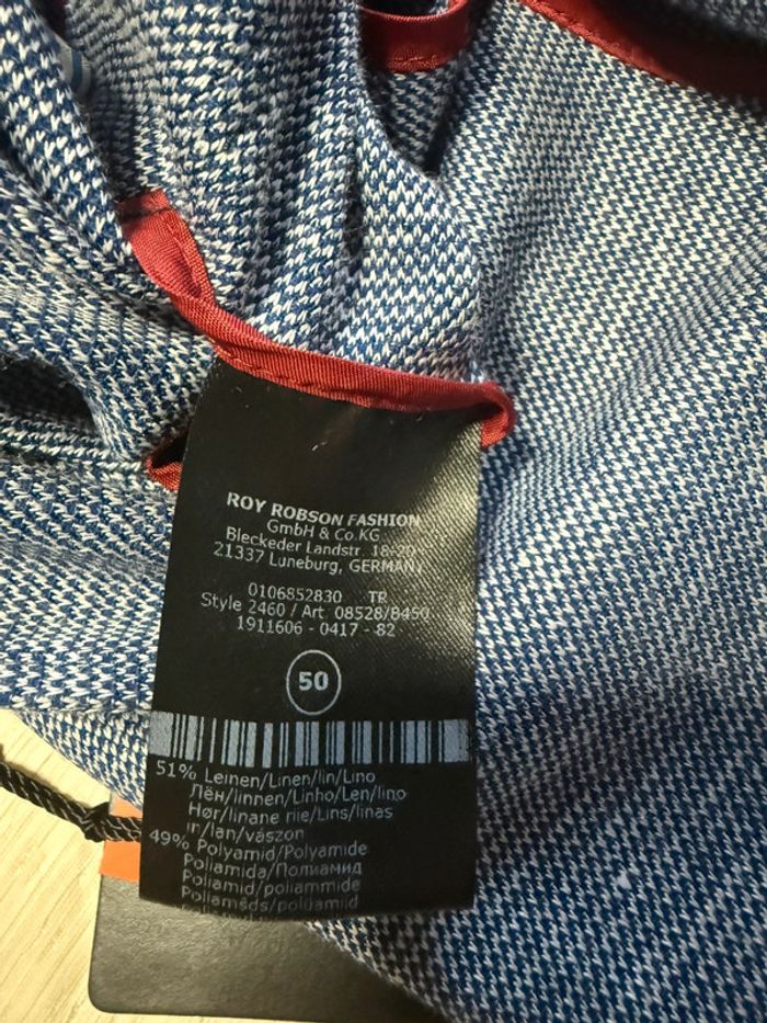 Roy robson - Blazer en lin, Bleu chiné, taille 50 - photo numéro 5