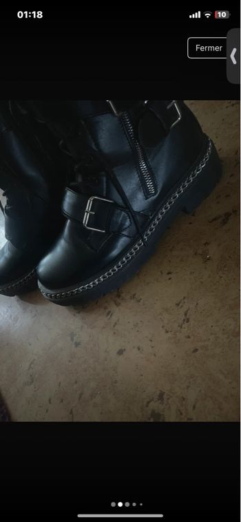 Botte / bottine taille 39 en cuir avec chaîne