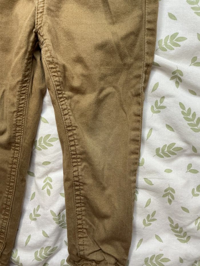 pantalon léger marron clair 36 mois taille réglable mes petits cailloux - photo numéro 5