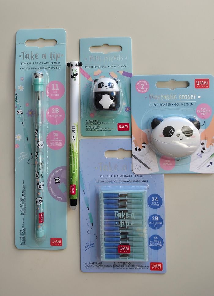 Lot stylos et fourniture legami panda