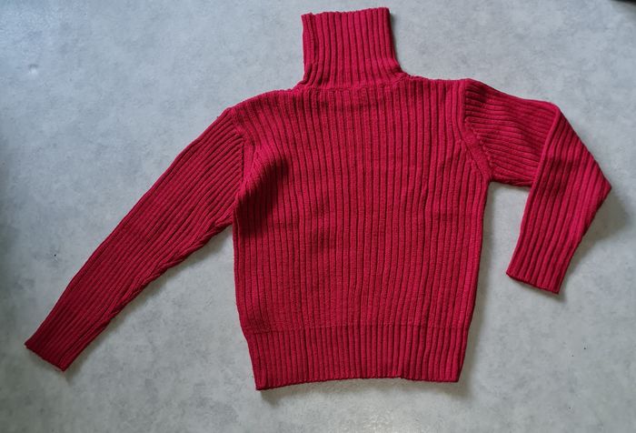 pull hiver col roulé rouge garçon 8 ans - photo numéro 2