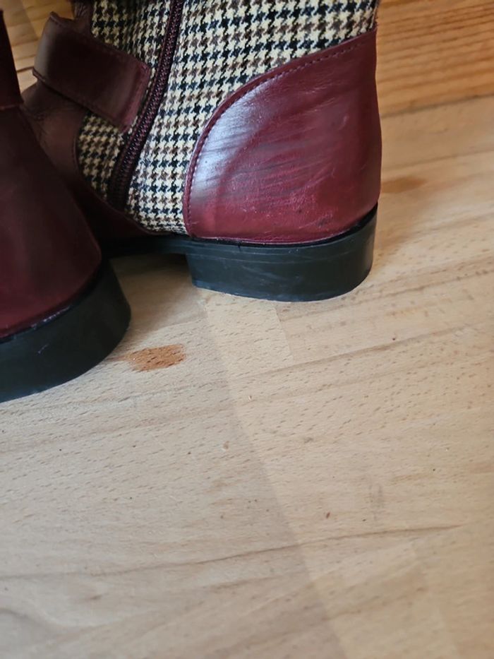 Bottines taille 39 bordeaux - photo numéro 5
