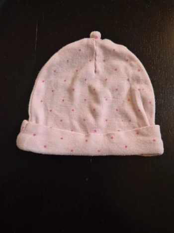 Bonnet de naissance rose étoilé Kiabi