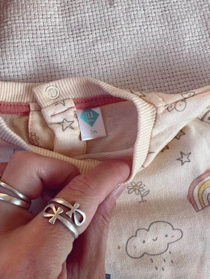 robe sweat-shirt motif et gaz de coton neuf - photo numéro 3