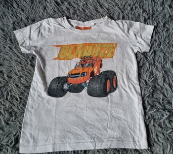 T-shirt blanc imprimé Blaze (blaze et les monster machines) 6ans