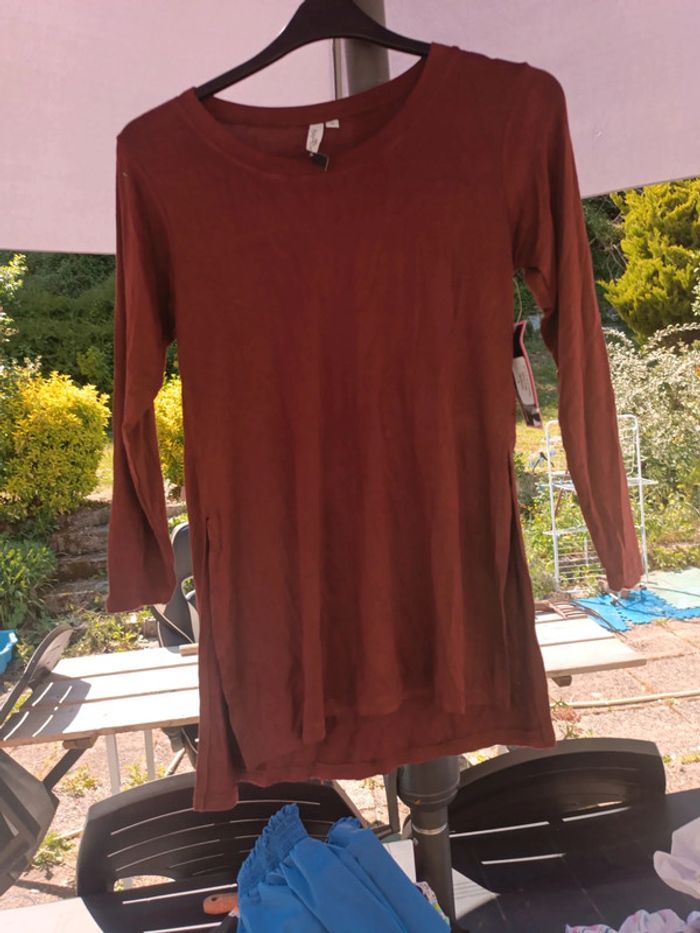 T-shirt long rouge femme - photo numéro 6