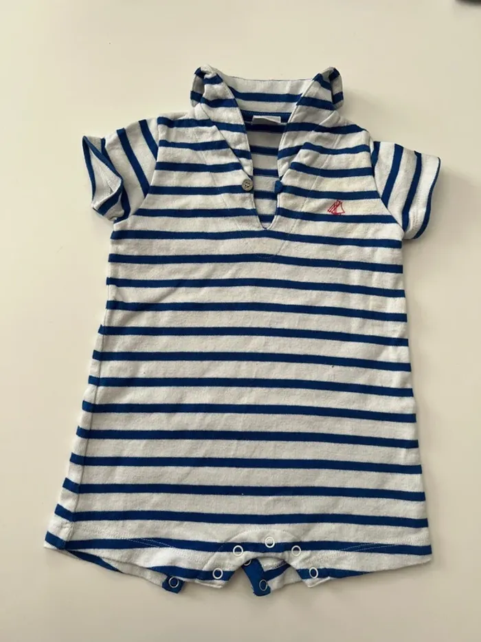 Combishort Petit Bateau marin – 6 mois