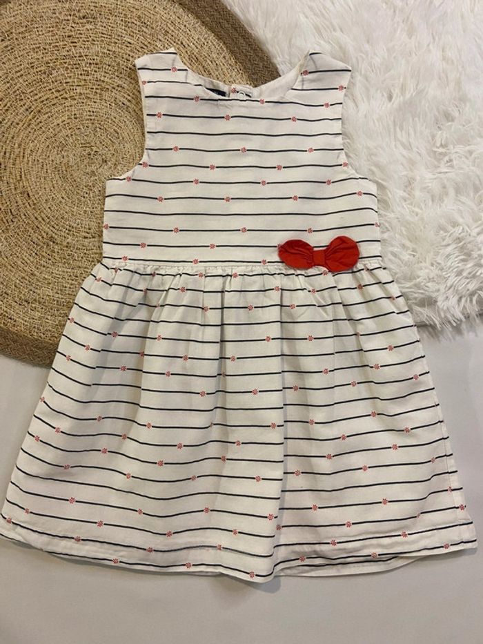 Robe fille sans manche marinière
