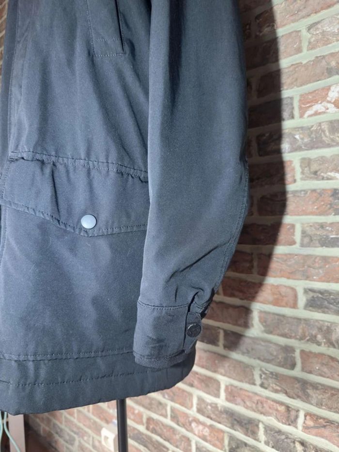 Parka noire H&M Taille S , à capuche à fourrure détachable - photo numéro 8