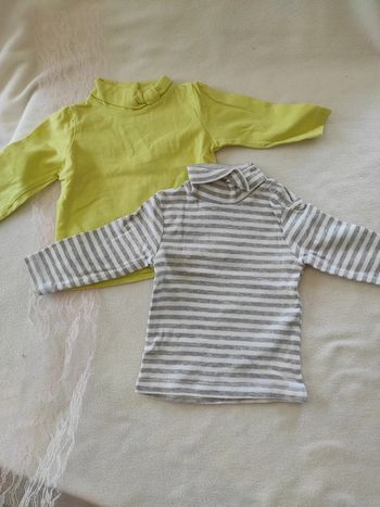 Lot de 2 pulls col roulé 3 mois mixte neuf