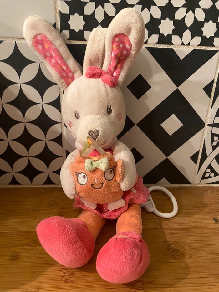 Peluche musicale lapin hiboux tex baby carrefour