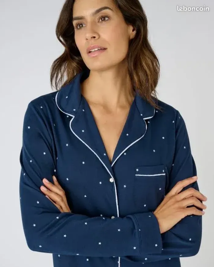 2 Chemises de nuit boutonnée Thermolactyl - taille 46/48 - Damart - photo numéro 3