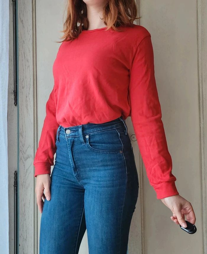 Pull sweat rouge fluide Shein