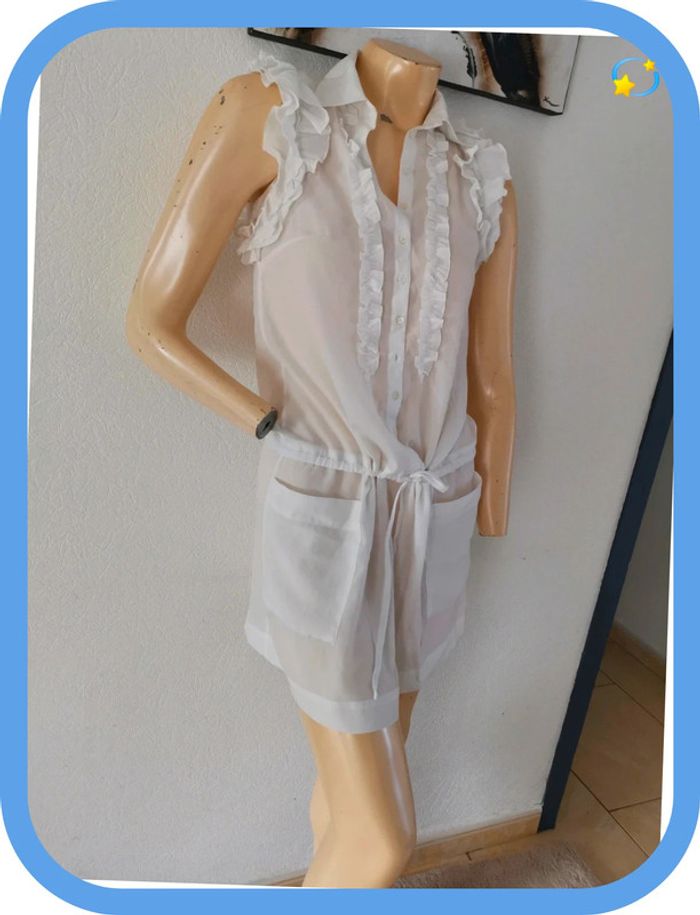 très belle robe blanche ou tunique taille 38 - photo numéro 10