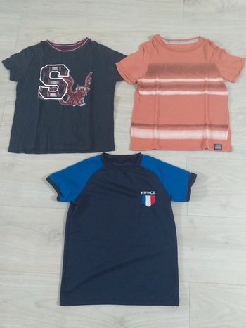 Lot de t shirts d'été garçon taille 7 ans