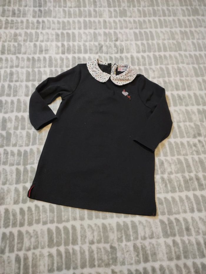 Robe noir col claudine manches longues Lili Marelle 4 ans - photo numéro 1