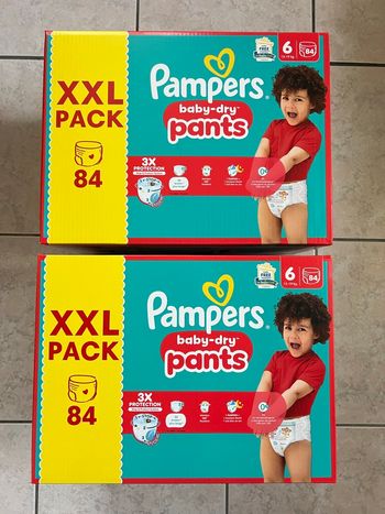 2 XXL pack Pampers taille 6 pants 
