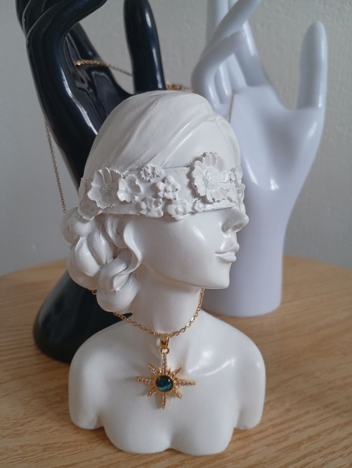 Collier couleur or acier inoxydable soleil bohème chic femme hippie Nature - photo numéro 2