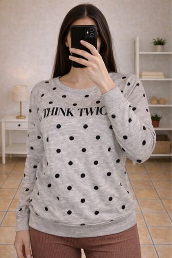 Sweat gris à pois stradivarius m