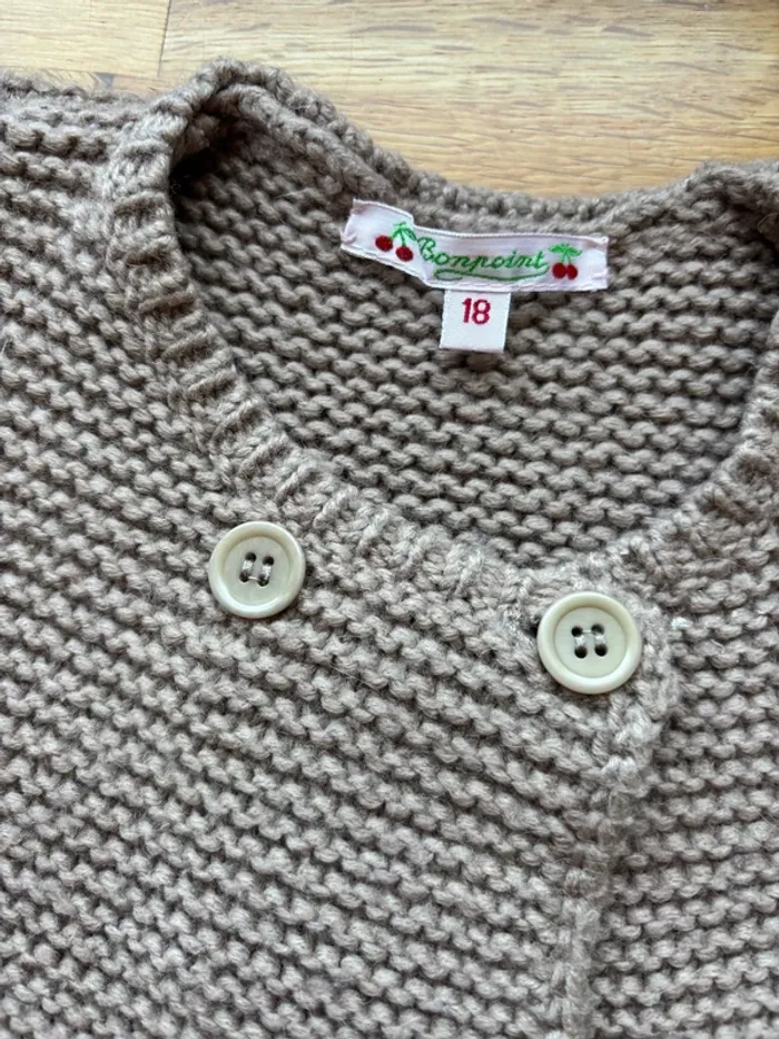 Gilet maille laine Bonpoint 18 mois fille - photo numéro 2