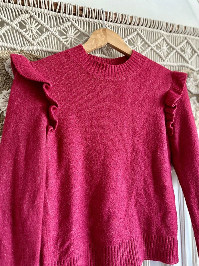 Pull rose détails volants XS - photo numéro 2