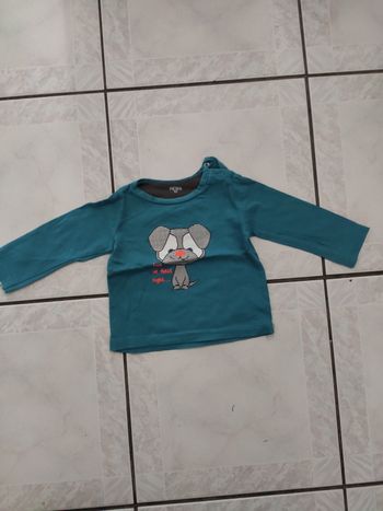 Tee shirt manches longues bleu Hema 3 mois