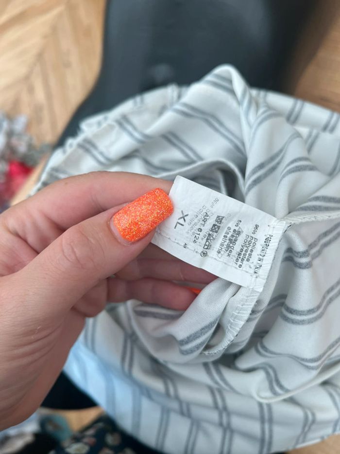 Combinaison short été Combi à rayures femme blanche noire M 38 - photo numéro 6