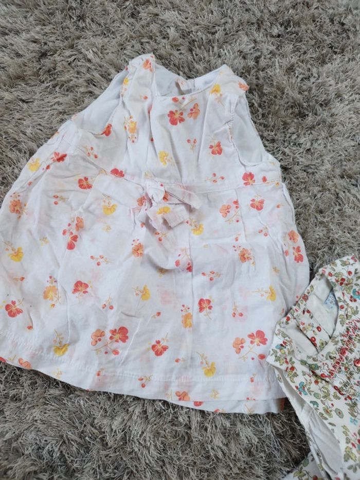 Lot de deux robes été manche courte bébé fille 6 mois vintage - photo numéro 3