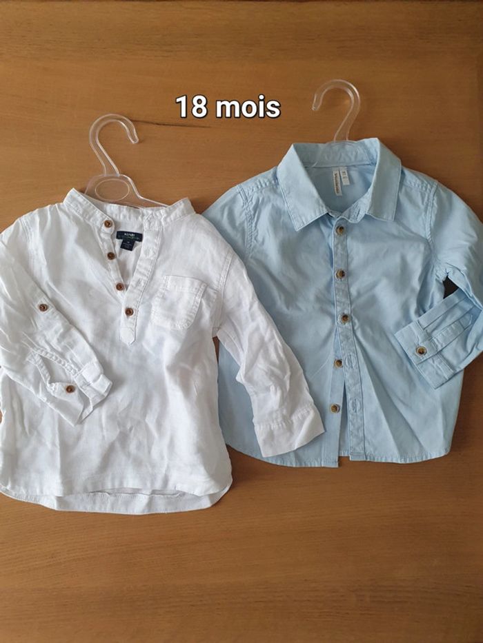 Lot 2 chemises 18 mois