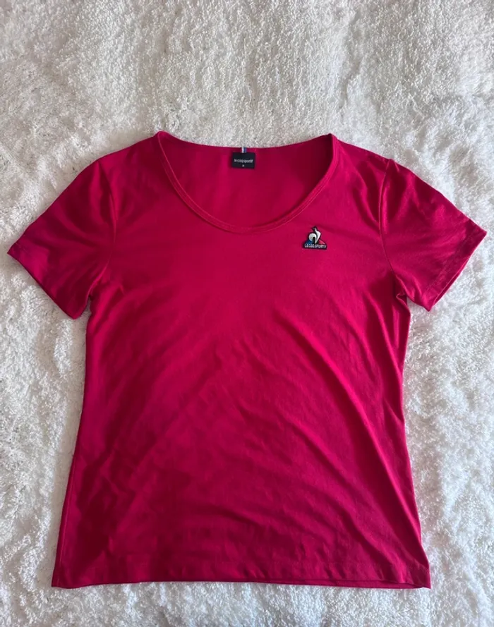 T-shirt fuchsia Le Coq Sportif – Taille M – Coupe féminine & dynamique - photo numéro 3