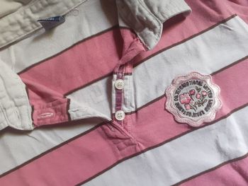 Polo rayé rose et blanc