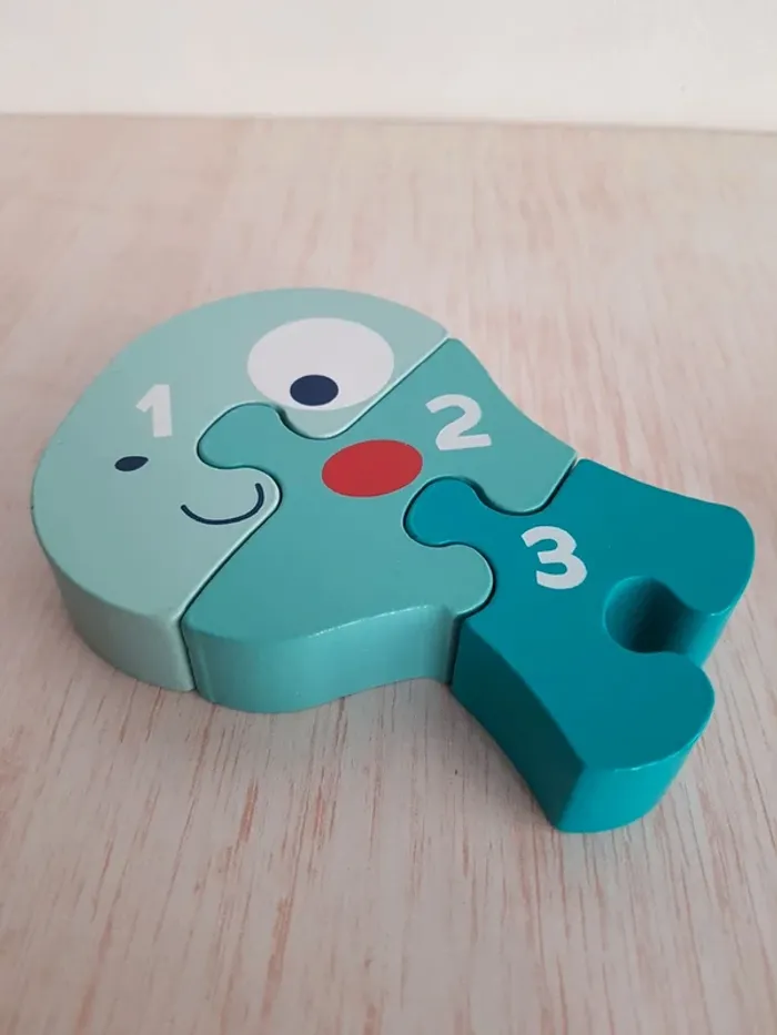 Puzzle spinosaure en bois chiffres et couleurs - photo numéro 18