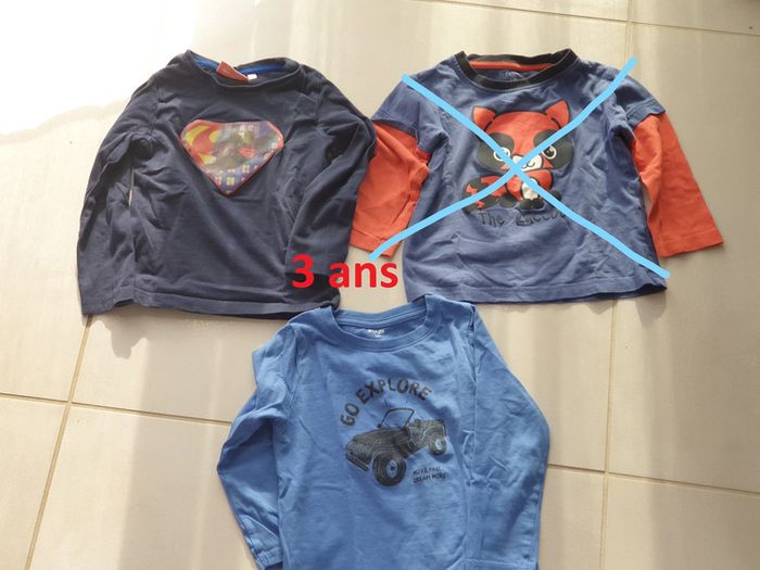 2 t shirt manche longue 36 mois 3 ans 98 cm