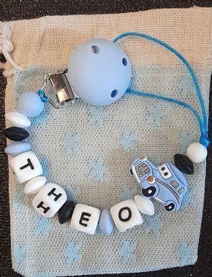 Attache tétine personnalisé avec pochette cadeau - photo numéro 2