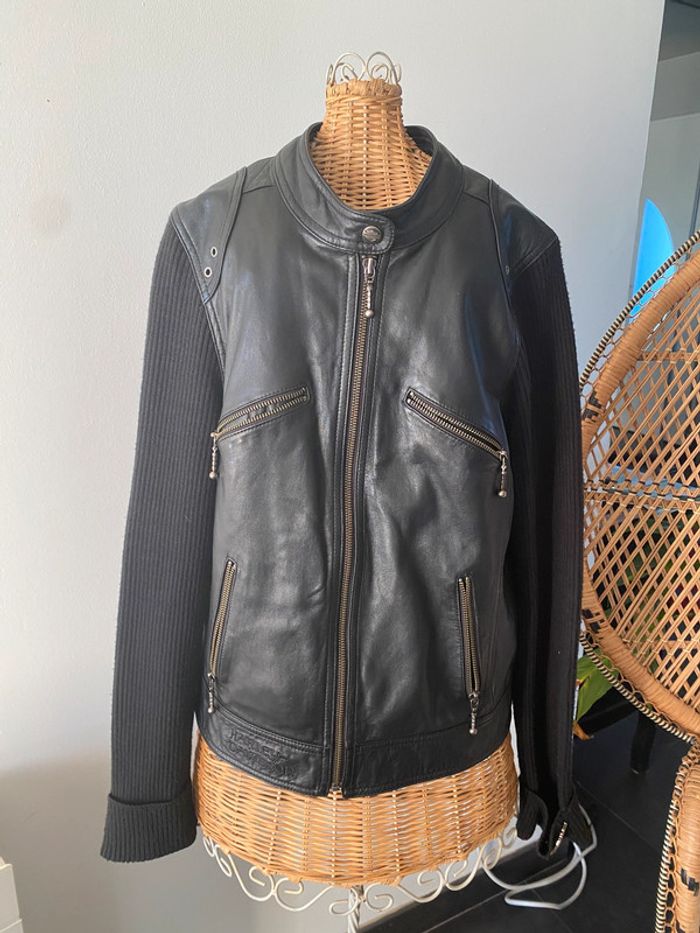 Blouson Harley Davidson en cuir noit taille S - photo numéro 3